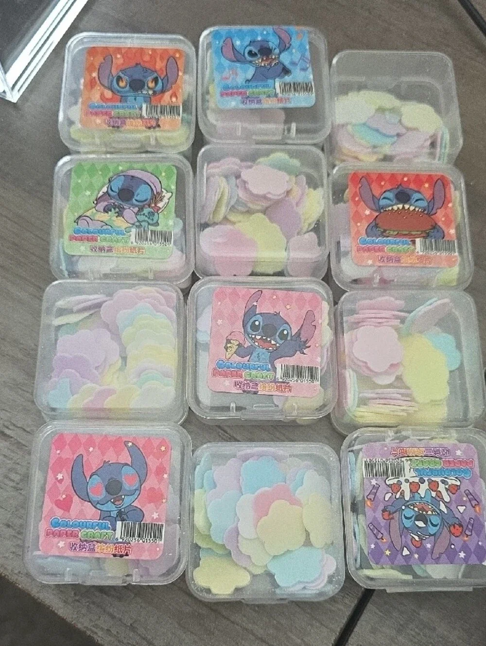 Kids Colorful Paper Craft Sticker Box - Various Colors Character Design (12 Pack